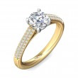 FlyerFit® 14K Yellow and 14K White Gold Micropave Engagement Ring