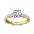 FlyerFit® 14K Yellow Gold Micropave Engagement Ring