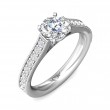 FlyerFit® 14K White Gold Micropave Engagement Ring