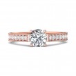 FlyerFit® 14K Pink Gold Micropave Engagement Ring