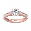 FlyerFit® 14K Pink Gold Micropave Engagement Ring