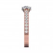 FlyerFit® 14K Pink Gold Shank And White Gold Top Micropave Engagement Ring