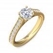 FlyerFit® 14K Yellow Gold Micropave Engagement Ring