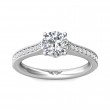 FlyerFit® 14K White Gold Micropave Engagement Ring