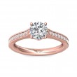 FlyerFit® 18K Pink Gold Micropave Engagement Ring