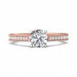 FlyerFit® 18K Pink Gold Shank And White Gold Top Micropave Engagement Ring