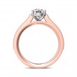 FlyerFit® 18K Pink Gold Shank And White Gold Top Micropave Engagement Ring