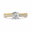 FlyerFit® 18K Yellow Gold Shank And White Gold Top Micropave Engagement Ring