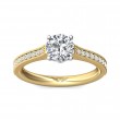 FlyerFit® 18K Yellow Gold Shank And White Gold Top Micropave Engagement Ring