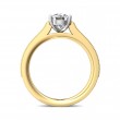 FlyerFit® 18K Yellow Gold Shank And White Gold Top Micropave Engagement Ring