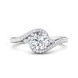 FlyerFit® 14K White Gold Micropave Engagement Ring