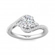 FlyerFit® 14K White Gold Micropave Engagement Ring