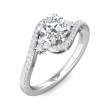 FlyerFit® 14K White Gold Micropave Engagement Ring