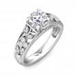 FlyerFit® 14K White Gold Micropave Engagement Ring