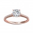 FlyerFit® 14K Pink Gold Micropave Engagement Ring