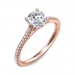 FlyerFit® 14K Pink Gold Micropave Engagement Ring