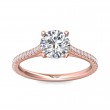 FlyerFit® 14K Pink Gold Micropave Engagement Ring