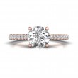 FlyerFit® 14K Pink Gold Micropave Engagement Ring