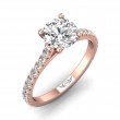 FlyerFit® 14K Pink Gold Micropave Engagement Ring