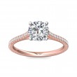 FlyerFit® 14K Pink Gold Shank And White Gold Top Micropave Engagement Ring