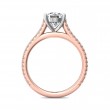 FlyerFit® 14K Pink Gold Shank And White Gold Top Micropave Engagement Ring