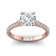 FlyerFit® 14K Pink Gold Shank And White Gold Top Micropave Engagement Ring