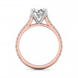 FlyerFit® 14K Pink Gold Shank And White Gold Top Micropave Engagement Ring