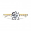 FlyerFit® 18K Yellow Gold Shank And White Gold Top Micropave Engagement Ring