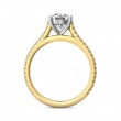 FlyerFit® 18K Yellow Gold Shank And White Gold Top Micropave Engagement Ring