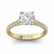 FlyerFit® 14K Yellow and 14K White Gold Micropave Engagement Ring