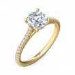 FlyerFit® 14K Yellow Gold Micropave Engagement Ring