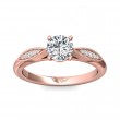 FlyerFit® 14K Pink Gold Micropave Engagement Ring