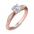 FlyerFit® 14K Pink Gold Micropave Engagement Ring