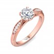 FlyerFit® 14K Pink Gold Micropave Engagement Ring