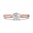 FlyerFit® 14K Pink Gold Vintage Engagement Ring