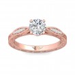 FlyerFit® 14K Pink Gold Vintage Engagement Ring