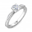 FlyerFit® 14K White Gold Vintage Engagement Ring