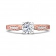 FlyerFit® 18K Pink Gold Shank And White Gold Top Vintage Engagement Ring