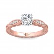 FlyerFit® 18K Pink Gold Shank And White Gold Top Vintage Engagement Ring