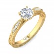 FlyerFit® 18K Yellow Gold Vintage Engagement Ring