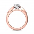 FlyerFit® 18K Pink Gold Shank And White Gold Top Micropave Engagement Ring