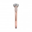 FlyerFit® 18K Pink Gold Shank And White Gold Top Micropave Engagement Ring