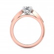 FlyerFit® 18K Pink Gold Shank And White Gold Top Micropave Engagement Ring