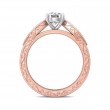 FlyerFit® 14K Pink Gold Shank And White Gold Top Vintage Engagement Ring