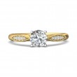 FlyerFit® 14K Yellow and 14K White Gold Micropave Engagement Ring