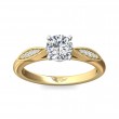 FlyerFit® 14K Yellow and 14K White Gold Micropave Engagement Ring