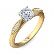 FlyerFit® 14K Yellow and 14K White Gold Micropave Engagement Ring