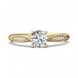 FlyerFit® 18K Yellow Gold Micropave Engagement Ring