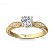 FlyerFit® 18K Yellow Gold Micropave Engagement Ring