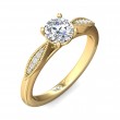 FlyerFit® 18K Yellow Gold Micropave Engagement Ring